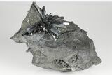 Metallic Stibnite Crystal Spray On Matrix - Xikuangshan Mine, China #175929-2